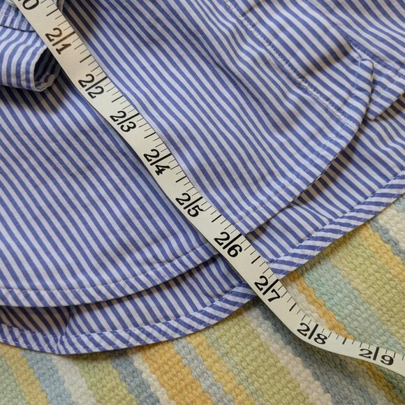 PRICE DROP!  J. Crew blue and white striped button down shirt 00 - Picture 4 of 7